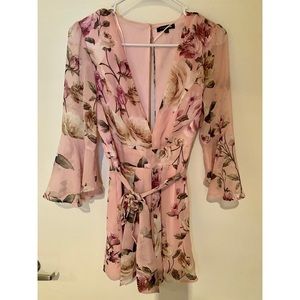 Fashion Nova Pink Floral Romper